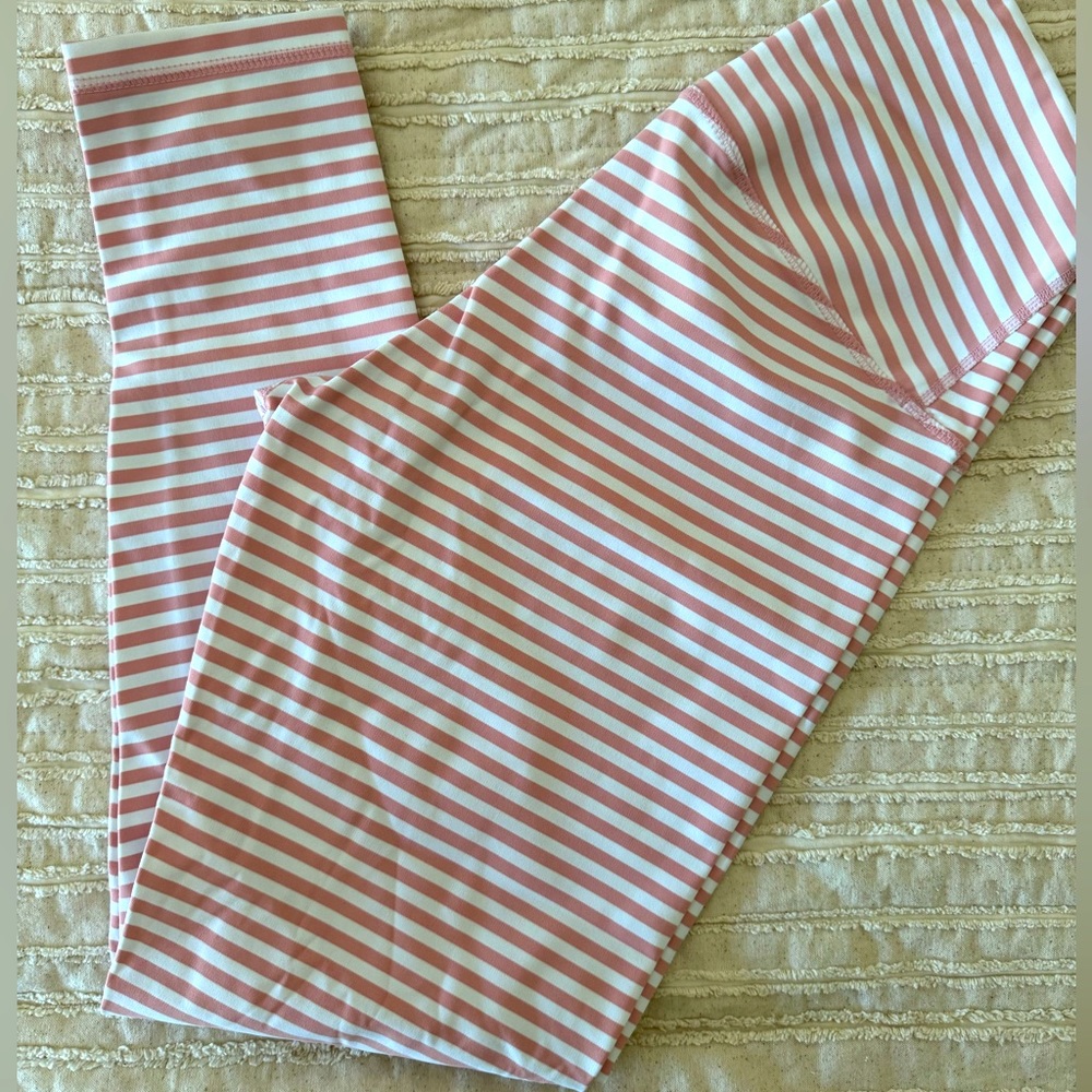 Pink and white stripe DYI yoga pants never worn